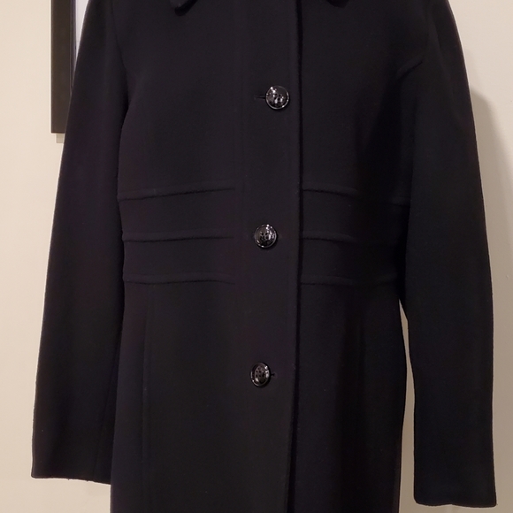 Anne Klein Black Wool Coat - Picture 2 of 12